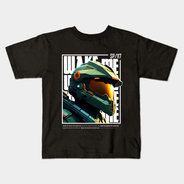 Halo game quotes - Master chief - Spartan 117 - BQ01-v5 Kids T-Shirt by trino21